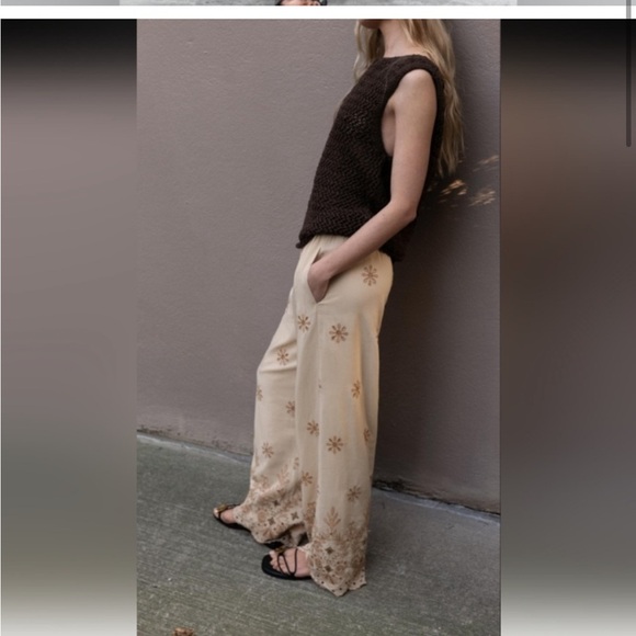 NWT ZARA VACATION EMBROIDERED PANTS  SIZE M 
🚨FIRM PRICE NO DISCOUNT - Picture 11 of 13